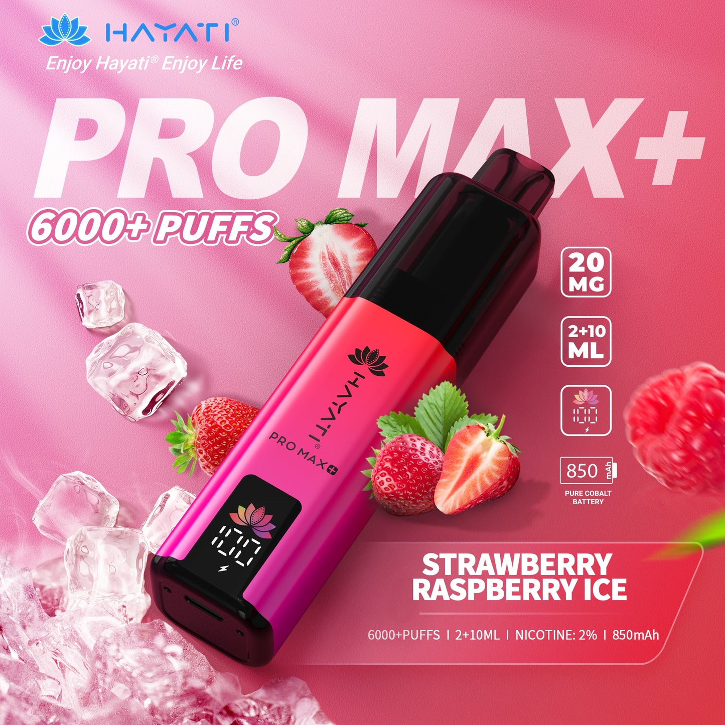 Hayati Pro Max+ 6000 Strawberry Raspberry Ice