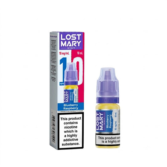 BLUEBERRY RASPBERRY 10mg LOST MARY LIQUID - 10 PACK