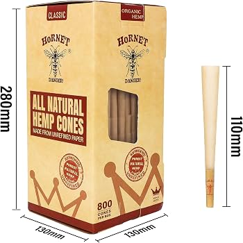 KING SIZE ORGANIC HEMP - HORNET - 800 Pack