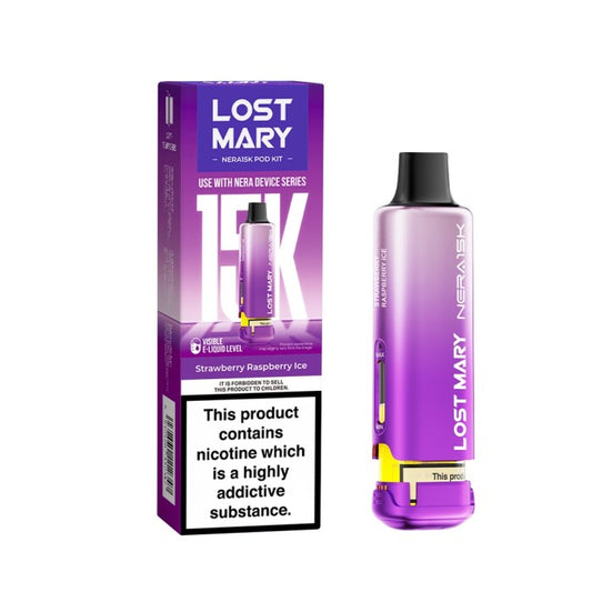 STRAWBERRY RASPBERRY ICE - IE - LOST MARY - NERA 15K - POD - 5 Pack