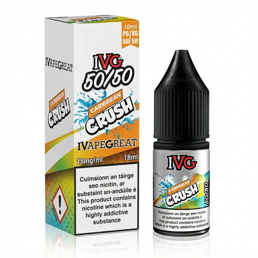 CARIBBEAN CRUSH - IE - IVG 50/50 - 18mg LIQUID - 10 PACK