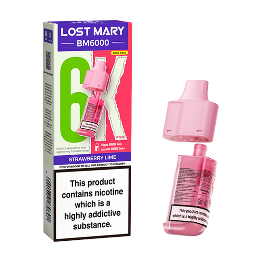 STRAWBERRY LIME UK BM6000 POD LOST MARY - 5 Pack