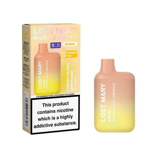 CHERRY PEACH LEMONADE - UK - LOST MARY - BM600 - REFILLABLE KIT - 10 Pack