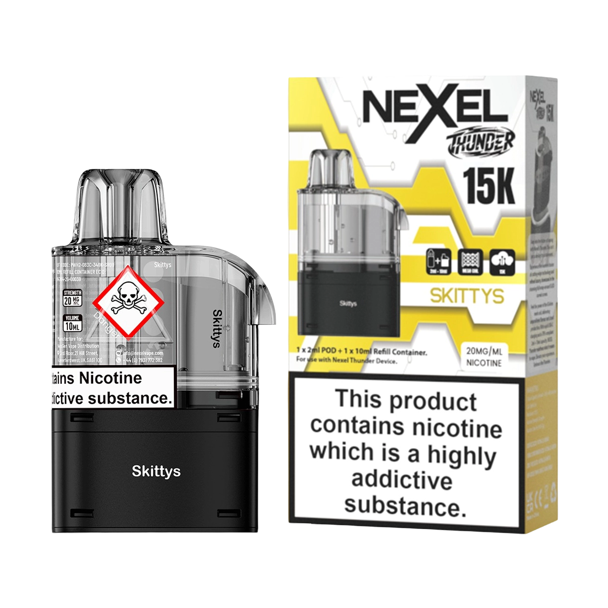 SKITTYS - UK - NEXEL THUNDER - 15K - POD - 5 Pack