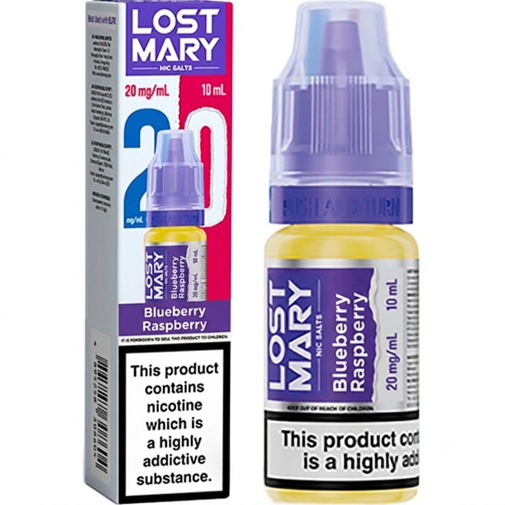BLUEBERRY RASPBERRY 20mg LOST MARY LIQUID - 10 PACK
