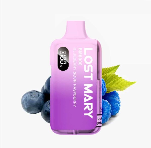 Lost Mary BM6000 Blueberry Sour Raspberry Tobacco   (Pack Of 5)