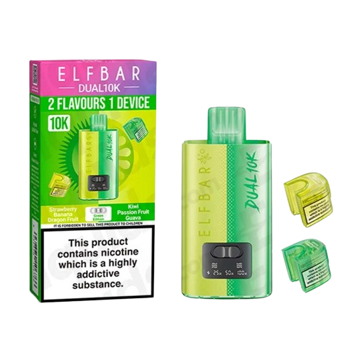 GREEN EDITION - UK - ELFBAR DUAL 10K - REFILLABLE KIT - 5 Pack