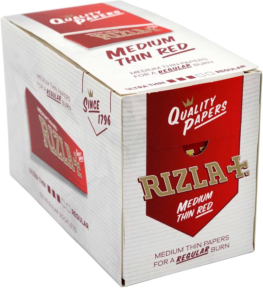 MEDIUM THIN RED - ULTRA THIN - RIZLA+  - 100 Pack
