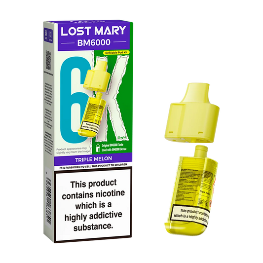 TRIPLE MELON UK BM6000 POD LOST MARY - 5 Pack