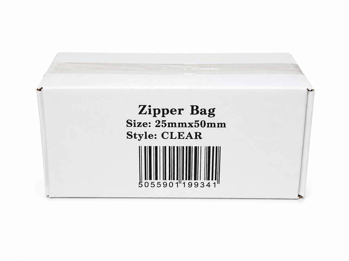 25mm x 50mm - CLEAR - ZIPPER BAG