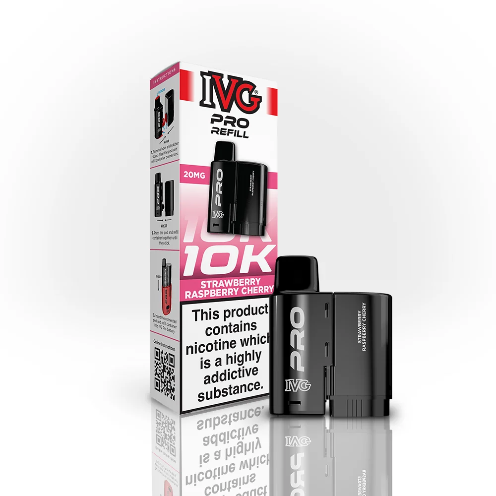 STRAWBERRY RASPBERRY CHERRY ICE - UK - IVG PRO POD - 5 Pack