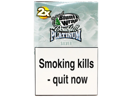 SILVER 2x - BLUNT WRAP - DOUBLE PLATINUM - 25 Pack