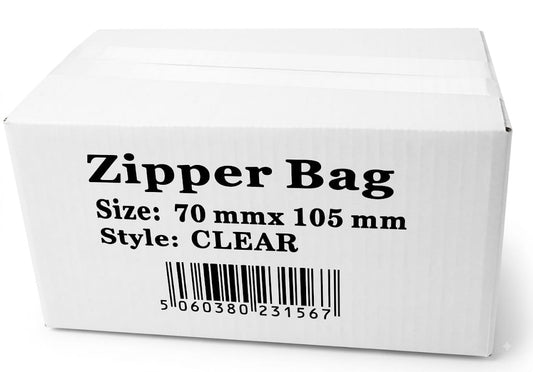 70mm x 105mm - CLEAR - ZIPPER BAG