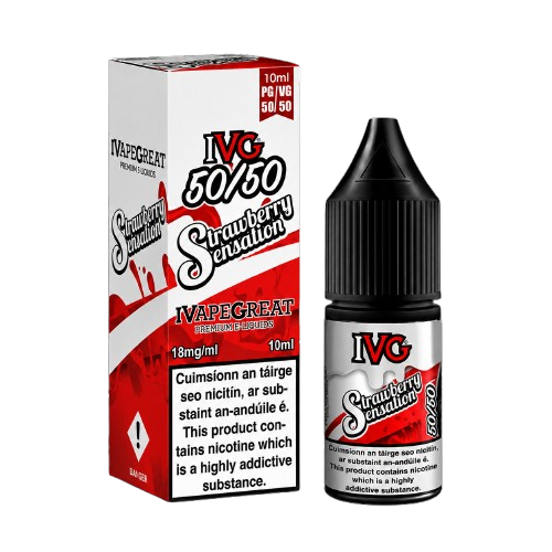 STRAWBERRY SENSATION- IE - IVG 50/50 - 18mg LIQUID - 10 PACK