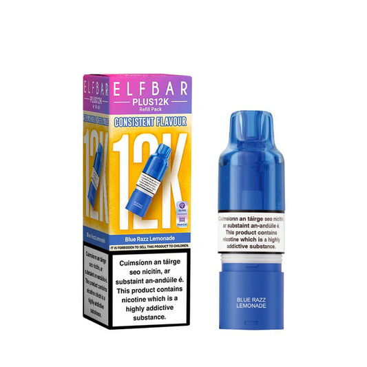 BLUE RAZZ LEMONADE - IE - ELFBAR - PLUS 12K - REPLACEABLE & REFILLABLE PODS - 5 PACK
