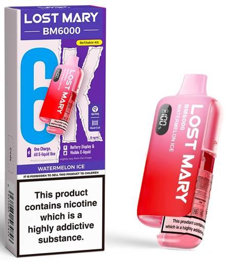 WATERMELON ICE - UK - LOST MARY - BM6000 - REFILLABLE KIT - 5 Pack
