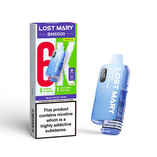 BLUE RAZZ GAMI - UK - LOST MARY - BM6000 - DISPOSABLE - 5 Pack
