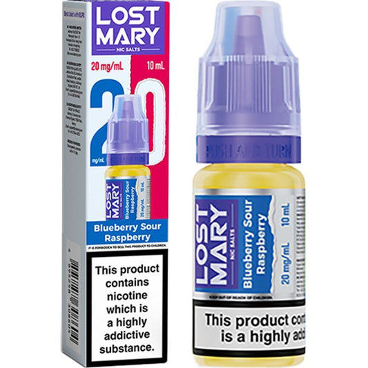 BLUEBERRY SOUR RASPBERRY 20mg LOST MARY LIQUID - 10 PACK