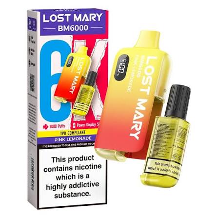 PINK LEMONADE - UK - LOST MARY - BM6000 - DISPOSABLE - 5 Pack