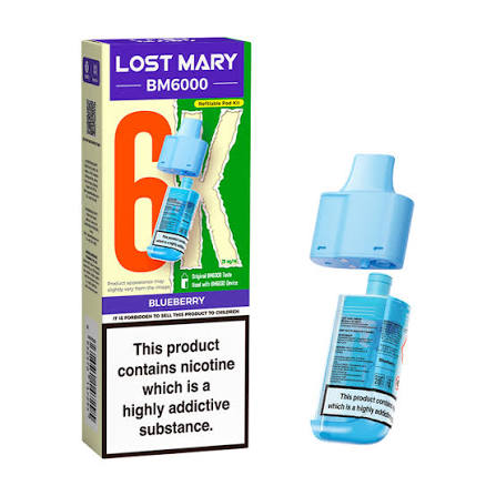 BLUEBERRY - UK - LOST MARY - BM6000 - REFILLABLE KIT - 5 Pack