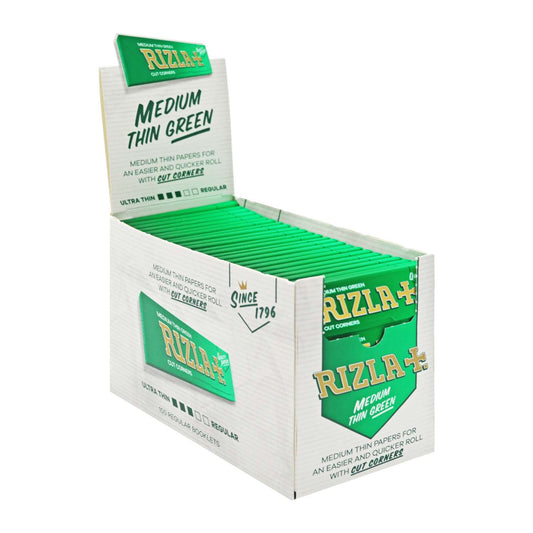 MEDIUM THIS GREEN - ULTRA THIN - CUT CORNERS - RIZLA+ - 50 Packs