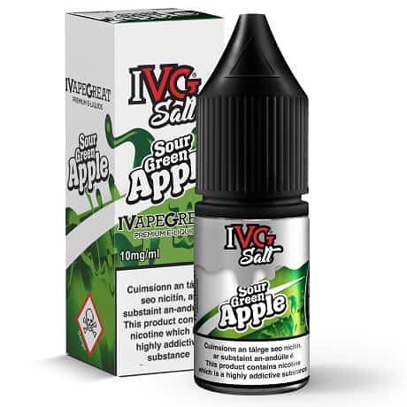 SOUR GREEN APPLE - IE - IVG SALT - 10mg LIQUID - 10 PACK