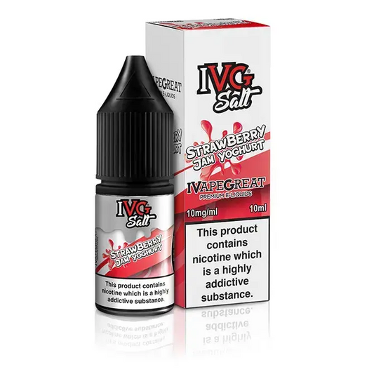STRAWBERRY JAM YOGHURT - UK - IVG SALT - 10mg LIQUID - 10 PACK
