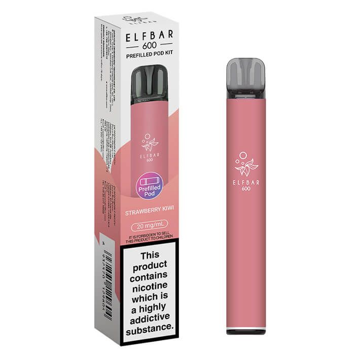 STRAWBERRY KIWI ELFBAR 600 REFILLABLE KIT UK - 10 Pack