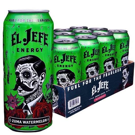 ZUMA WATERMELON -  EL. JEFE ENERGY DRINK - 473ML - CAN - 12 Pack