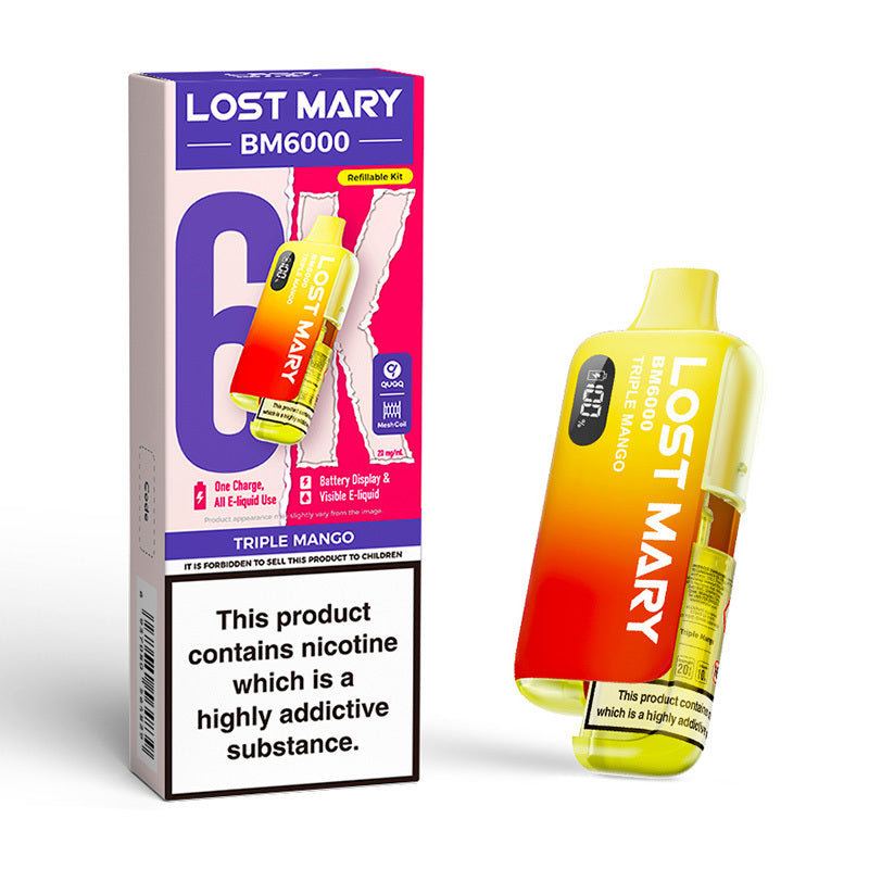 TRIPLE MANGO - UK - LOST MARY - BM6000 - REFILLABLE KIT - 5 Pack