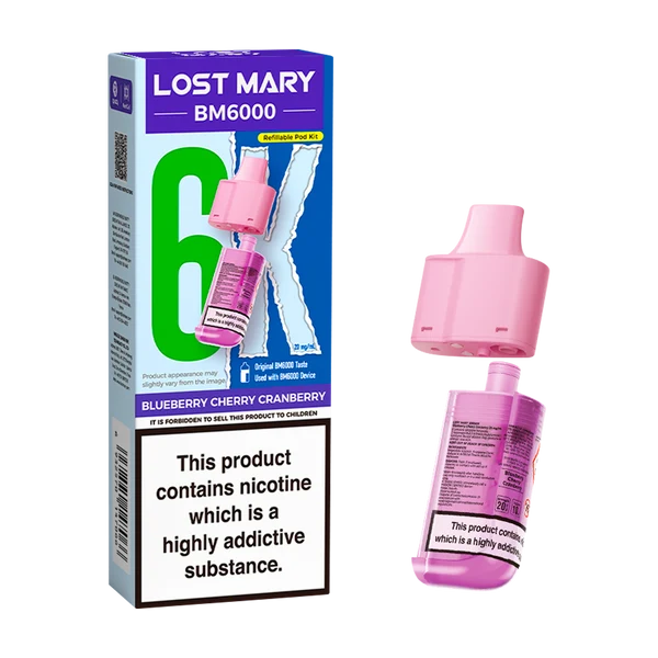 BLUEBERRY CHERRY CRANBERRY - UK - LOST MARY - BM6000 - DISPOSABLE - 5 Pack