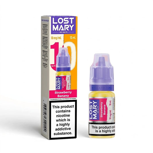 STRAWBERRY BANANA 10mg LOST MARY LIQUID - 10 PACK