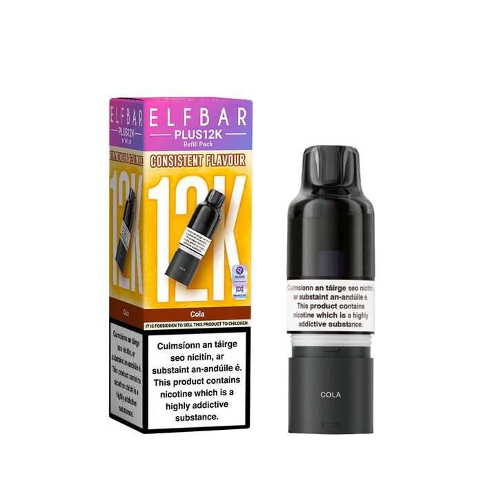 COLA - IE - ELFBAR - PLUS 12K - REPLACEABLE & REFILLABLE PODS - 5 PACK