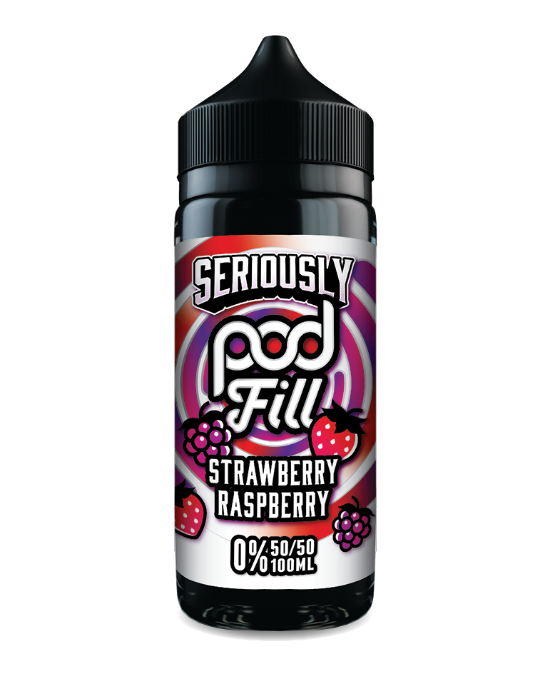 STRAWBERRY RASPBERRY -  UK - SERIOUSLY POD FILL -  100ml LIQUID - 1 PACK