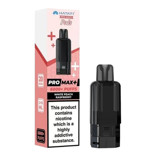 WHITE PEACH RASPBERRY - UK - HAYATI 6000 - POD - 5 Pack