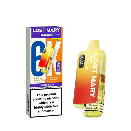 ORANGE BRUU - UK - LOST MARY - BM6000 - REFILLABLE KIT - 5 Pack