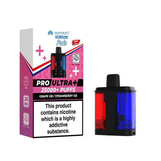 GRAPE GB / STRAWBERRY GB - UK - HAYATI 25000 - POD - 5 Pack - Copy