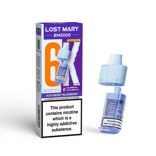 ACAI BERRY BLUEBERRY UK BM6000 POD LOST MARY - 5 Pack