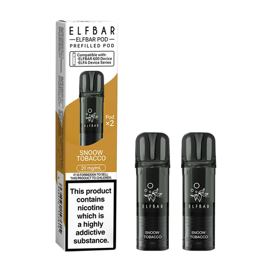 SNOOW TOBACCO - UK - ELFBAR - 600 -PREFILLED PODS - 10 Pack