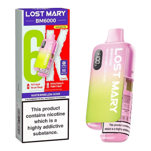WATERMELON KIWI - UK - LOST MARY - BM6000 - REFILLABLE KIT - 5 Pack