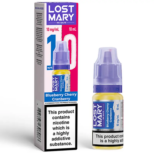 BLUEBERRY CHERRY CRANBERRY 10mg LOST MARY LIQUID - 10 PACK