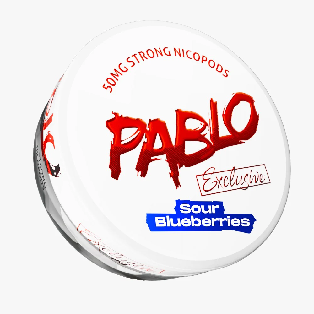 SOUR BLUE BERRIES  - NICOTINE POUCH - PABLO EXCLUSIVE- STRONG - 10 Pack