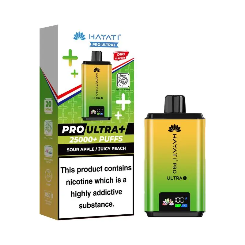 SOUR APPLE / JUICY PEACH - UK - HAYATI 25000 - KIT- 5 Pack