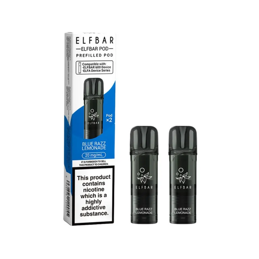 BLUE RAZZ LEMONADE - UK - ELFBAR - 600 -PREFILLED PODS - 10 Pack