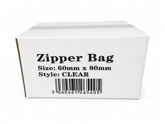 60mm x 80mm - CLEAR - ZIPPER BAG