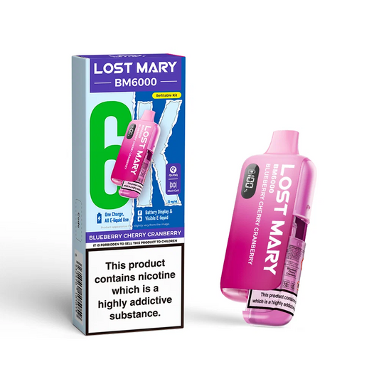 BLUEBERRY CHERRY CRANBERRY - UK - LOST MARY - BM6000 - DISPOSABLE - 5 Pack