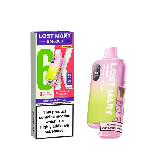 STRAWBERRY LIME - UK - LOST MARY - BM6000 - REFILLABLE KIT - 5 Pack