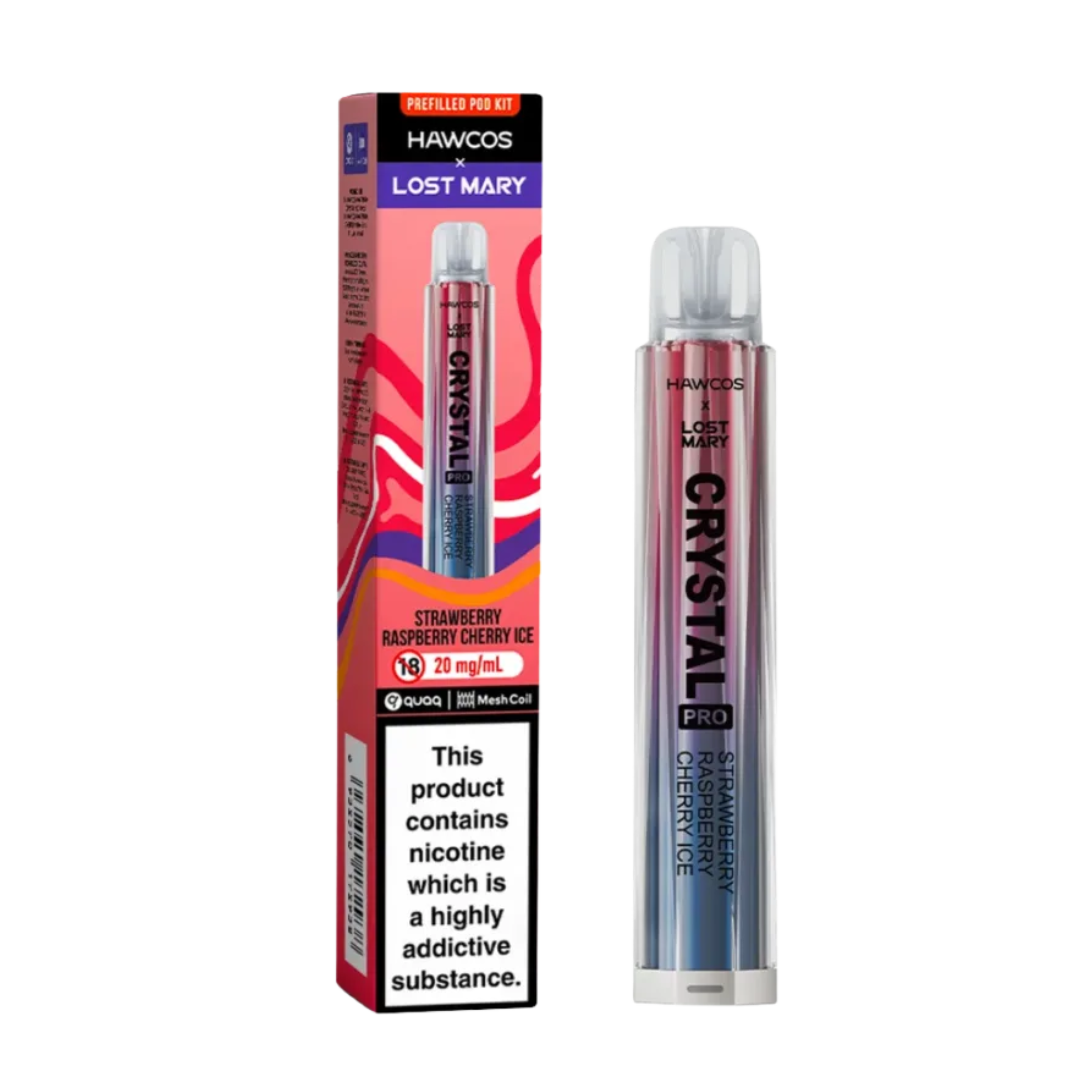 Lost Mary x Hawcos 600 Strawberry Raspberry Cherry Ice