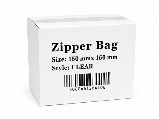 150mm x 150mm - CLEAR - ZIPPER BAG