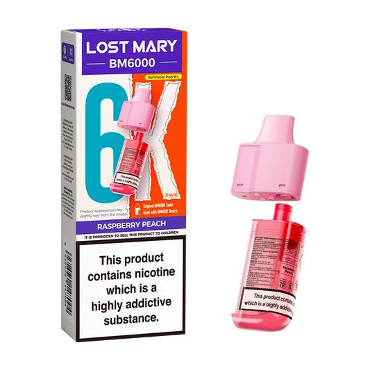 RASPBERRY PEACH UK BM6000 POD LOST MARY - 5 Pack